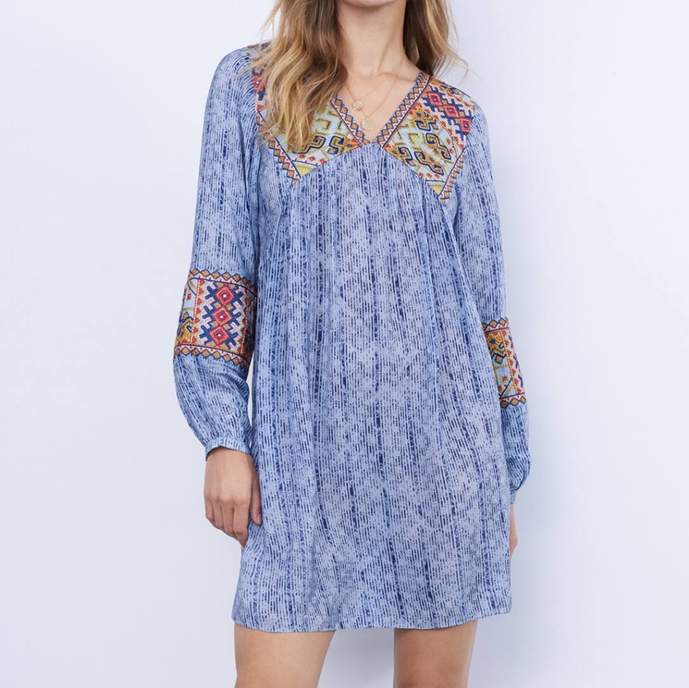 Anthropologie Linne Embroidered Tunic Dress